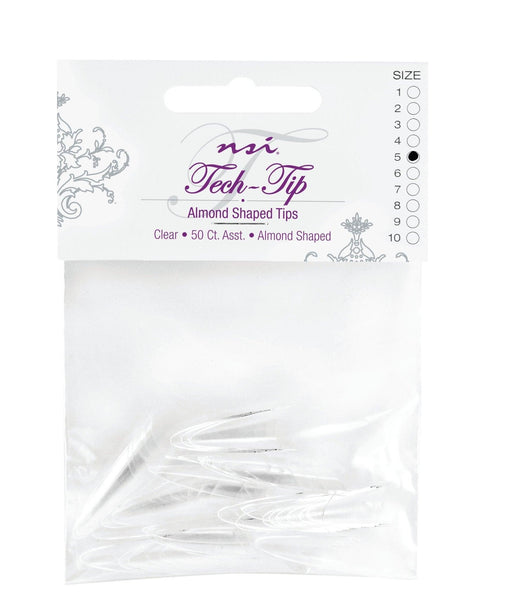 Tech-Tip Almond Clear Tips Individual Size #8