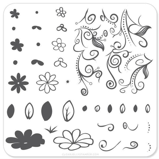 Small Stamping Plate Floral Twirl #2