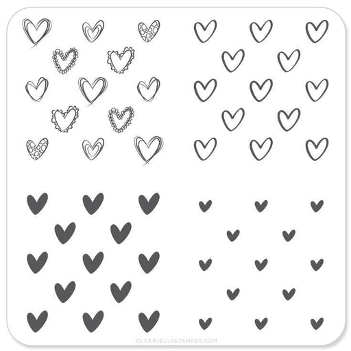 Small Stamping Plate Super Cute Hearts