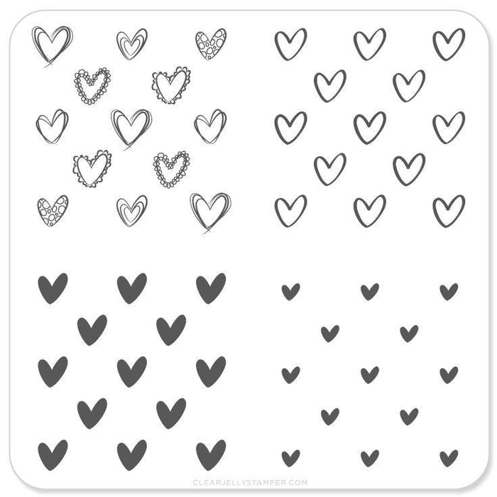 Small Stamping Plate Super Cute Hearts
