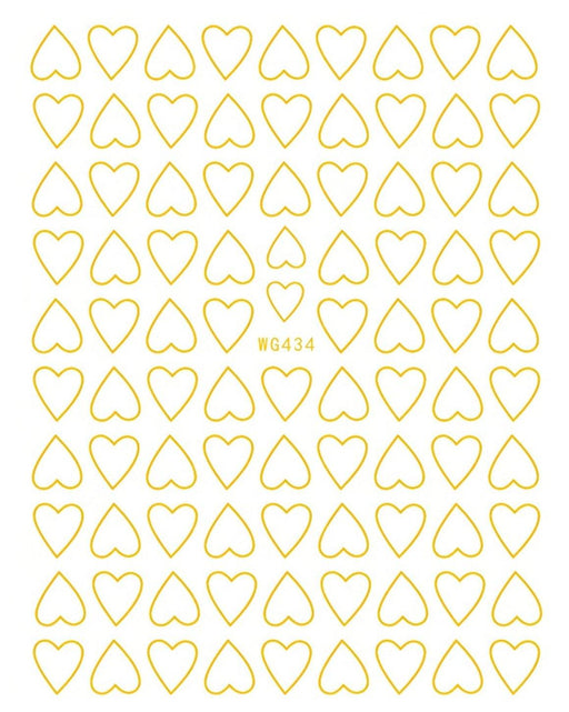 WG434 Gold Heart Nail Stickers - NSI NZ Ltd