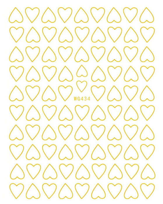 WG434 Gold Heart Nail Stickers - NSI NZ Ltd