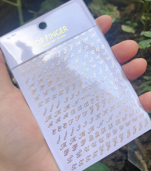 WG720 Gold Letter Nail Stickers - NSI NZ Ltd