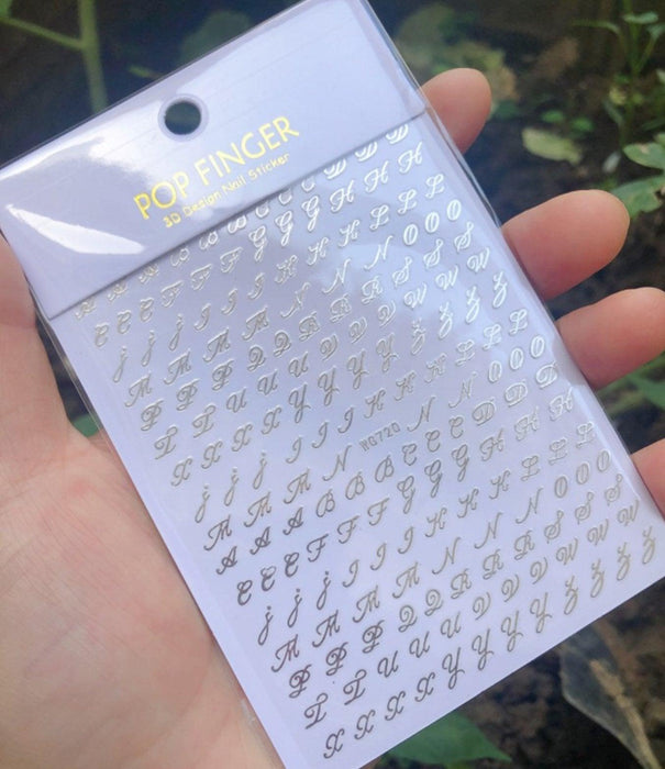 WG720 Silver Letter Nail Stickers - NSI NZ Ltd