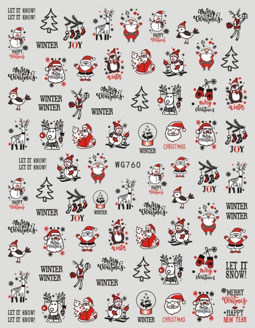 WG760 Christmas Nail Stickers - NSI NZ Ltd