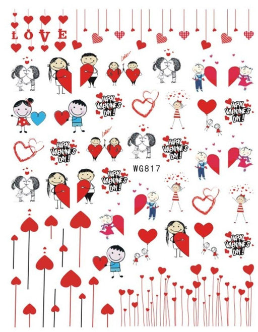 WG817 Valentine Nail Stickers - NSI NZ Ltd