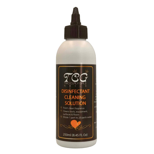 Bottle of TCG Disinfectant Cleaning Solution on a white background