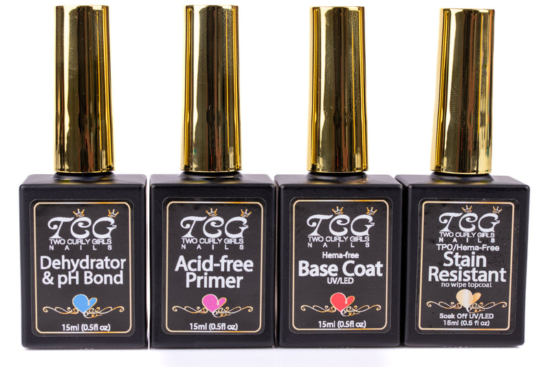 HEMA-Free Nail Prep & Base Coat Kit | TCG Dehydrator, Primer & Top Coat NZ