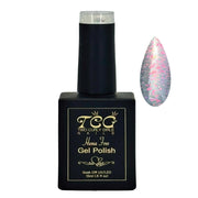 Clear Gel Polishwith pink mirro glitter flakes