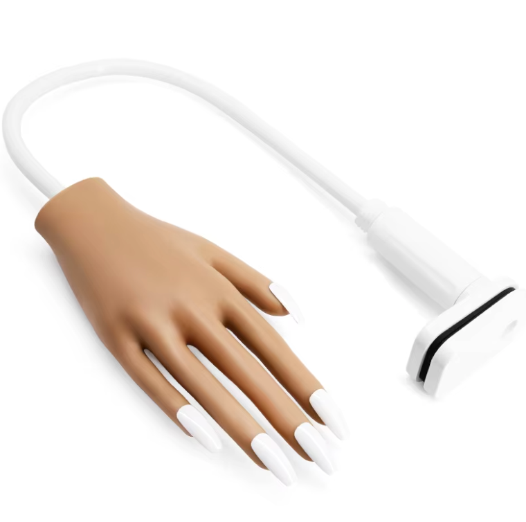 Silicone Practice Hand with 100 pack Clear Tips