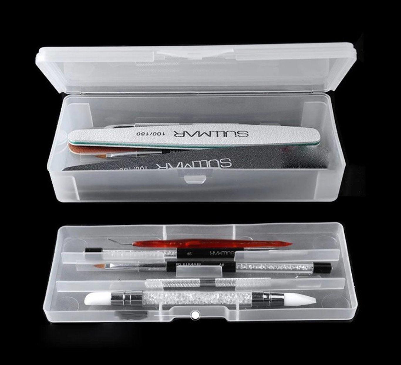 Nail Brush & File Storage Box with Tray | TCG Nail Tool Organiser NZ ...