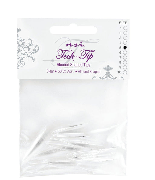 Tech-Tip Almond Clear Tips Individual Size #3