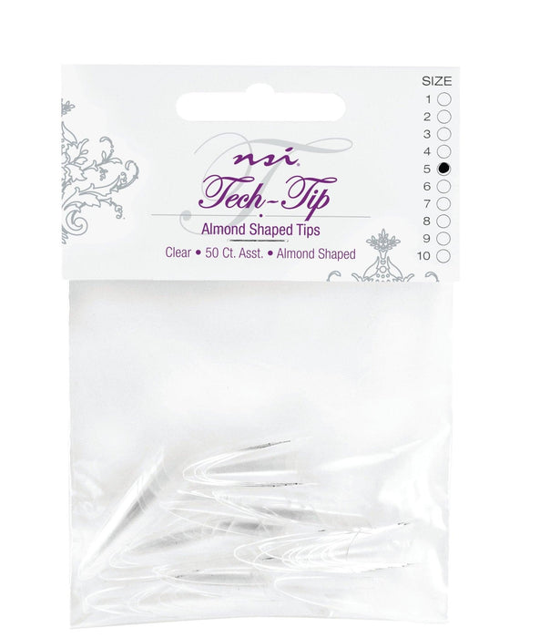 Tech-Tip Almond Clear Tips Individual Size #5