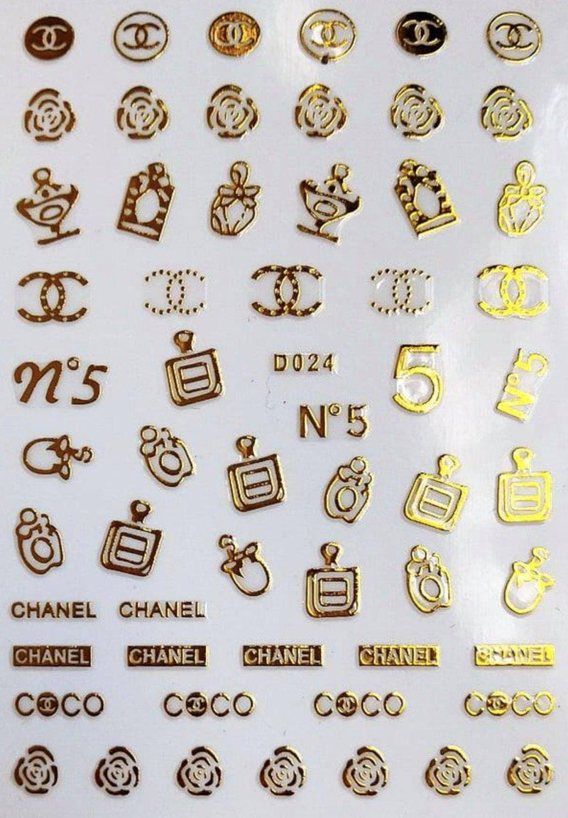 D024 Gold Designer Nail Stickers - NSI NZ Ltd