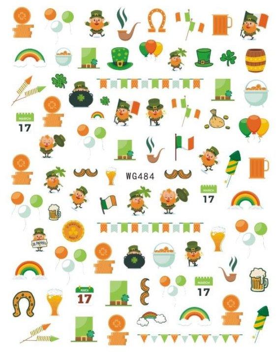 WG484 St Patricks Nail Stickers - NSI NZ Ltd