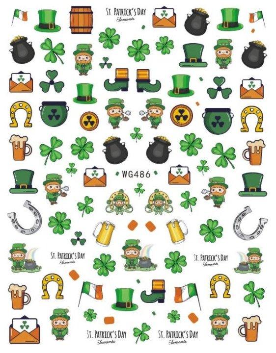 WG486 St Patricks Nail Stickers - NSI NZ Ltd