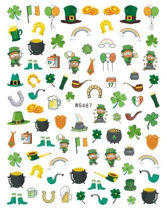 WG487 St Patricks Nail Stickers - NSI NZ Ltd