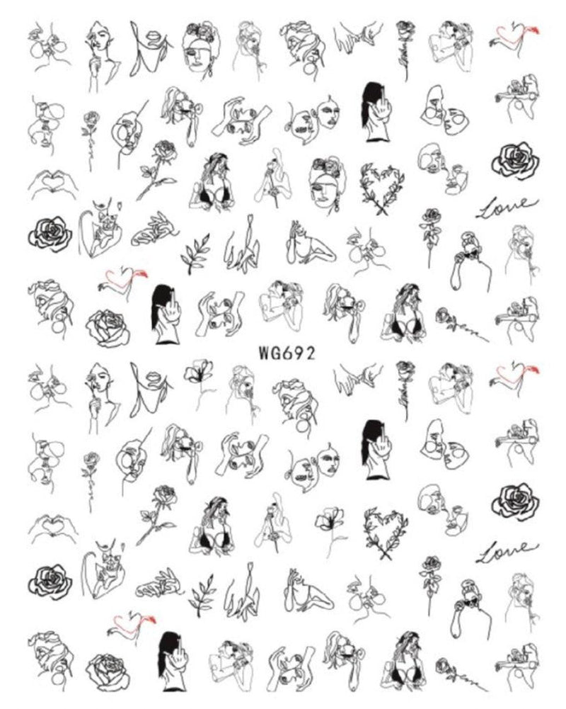 WG692 Abstract Nail Stickers - NSI NZ Ltd