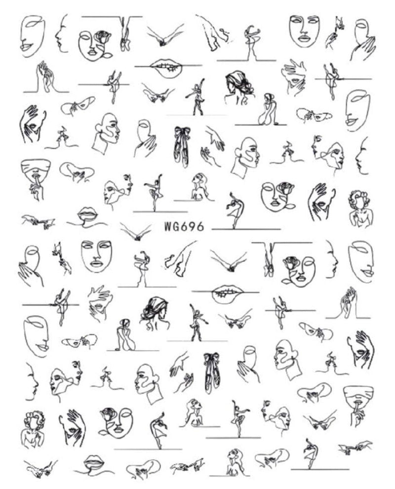 WG696 Abstract Nail Stickers - NSI NZ Ltd