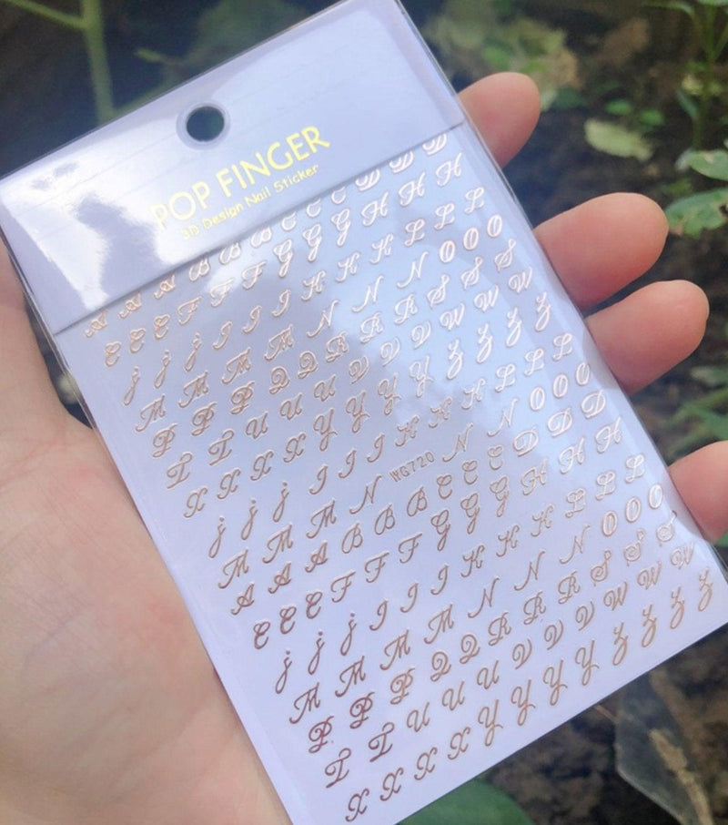 WG720 Gold Letter Nail Stickers - NSI NZ Ltd