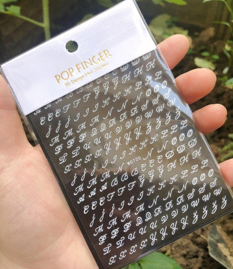 WG720 White Letter Nail Stickers - NSI NZ Ltd